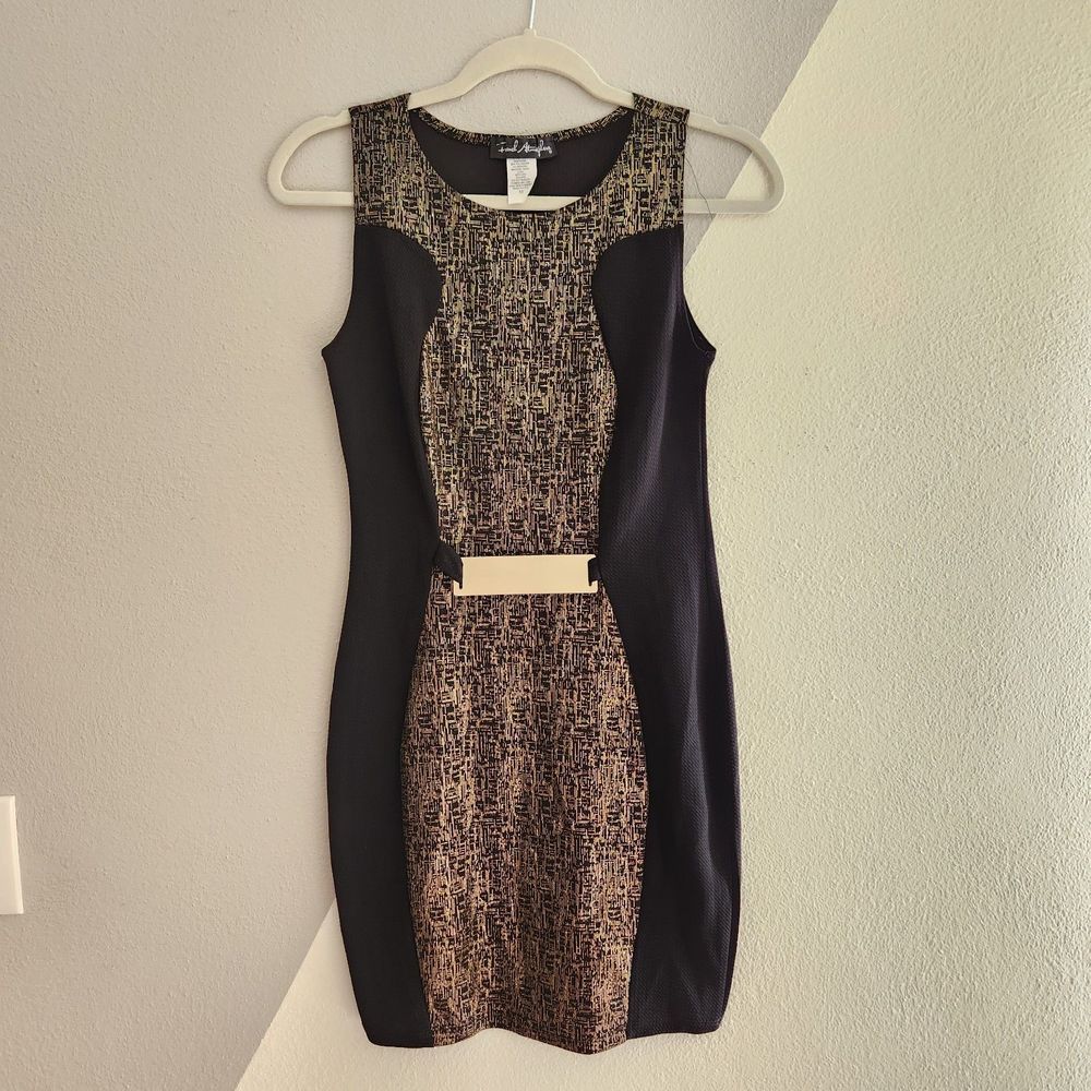 Y2K French Atmostphere metallic bullet knit sheath dress M